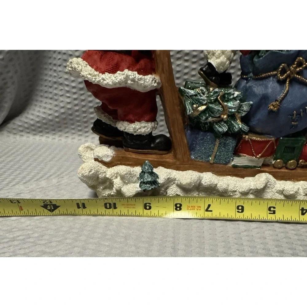 Vintage Santas Collection #99990 Santa and 2 Snowmen on a Sleigh Resin EUC